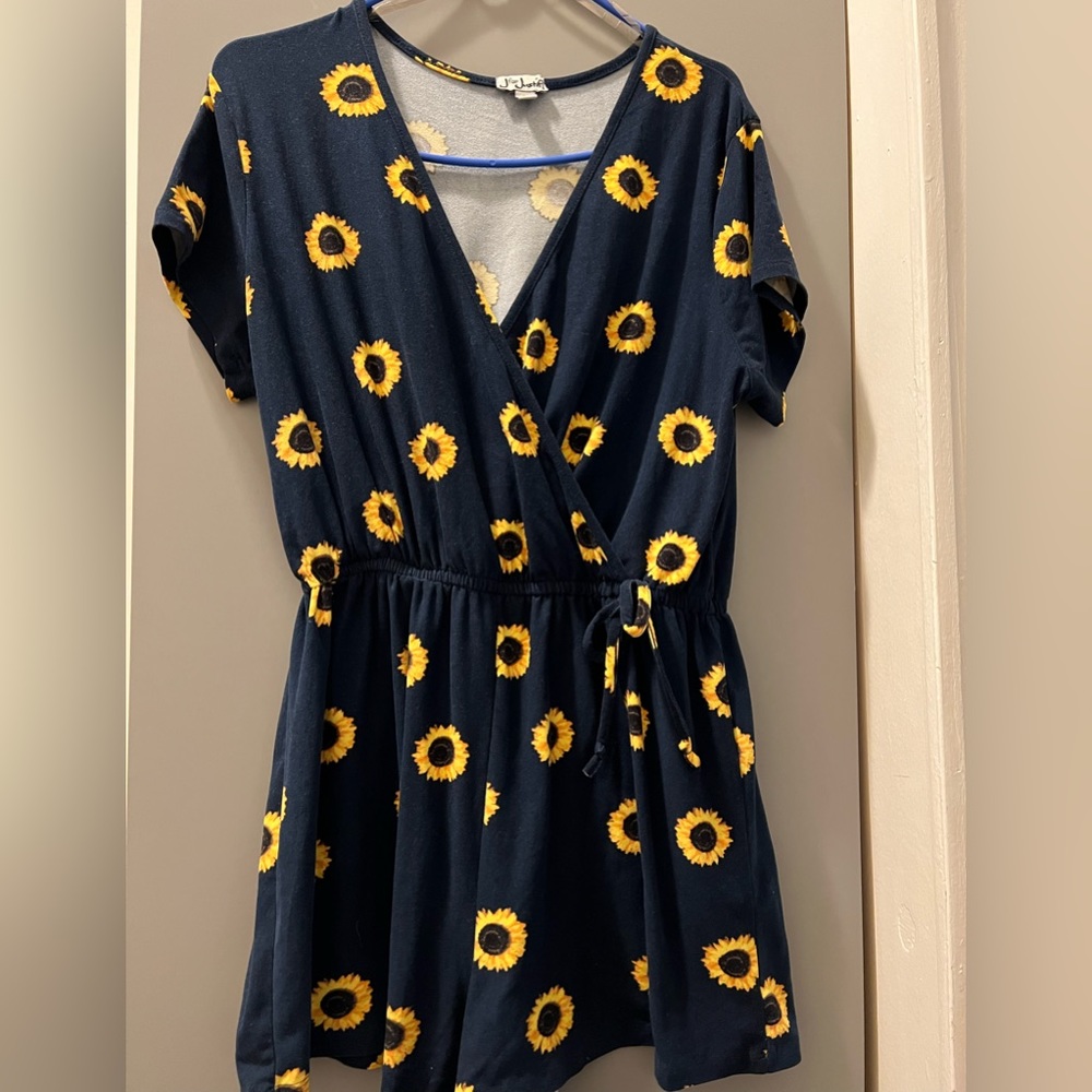 Navy Sunflower Romper